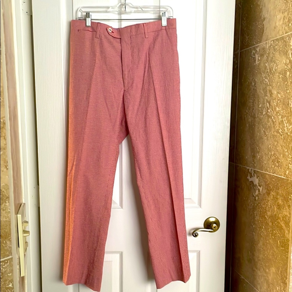 Paul Stuart - Red/White Mini Check Pant.